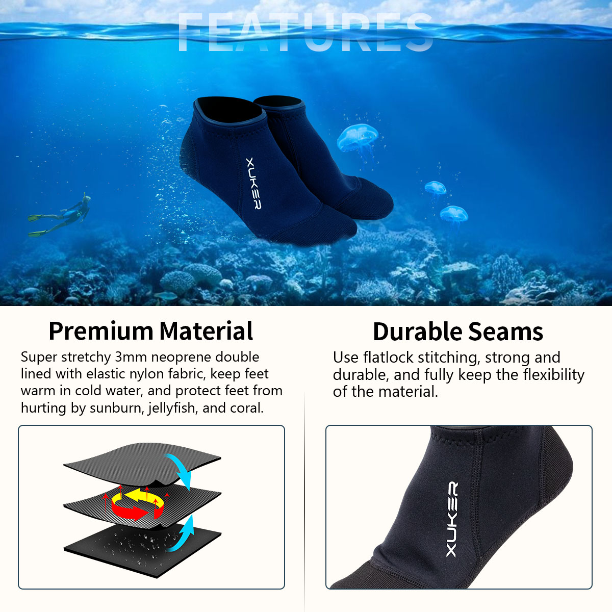 Chaussettes en néoprène 3mm, v - Snorkel Dry Top avis et prix
